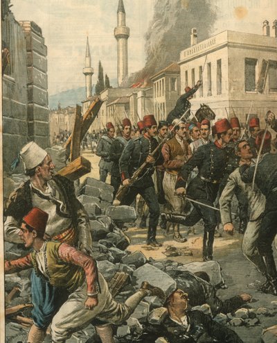 Cover illustration of Bulgarians invading Thessaloniki terrifying its population بواسطة أخيل بيلترام