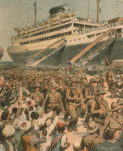 Cover illustration of landing of Italian troops in East Africa بواسطة أخيل بيلترام