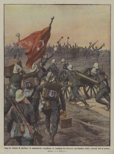 بعد انتصار عين زارة ، الترحيب المتحمس للرفاق الذين يعودون بالأعلام؟ بواسطة Achille Beltrame