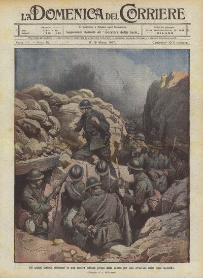 اللحظات المحمومة الأخيرة في أحد خنادقنا قبل إطلاق النار لكسر خطوط العدو بواسطة Achille Beltrame