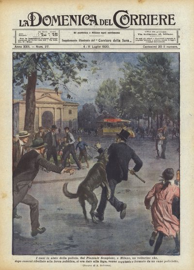 تأتي الكلاب لإنقاذ الشرطة بواسطة Achille Beltrame