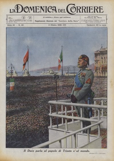 يتحدث Duce لشعب Trieste والعالم بواسطة أخيل بيلترام