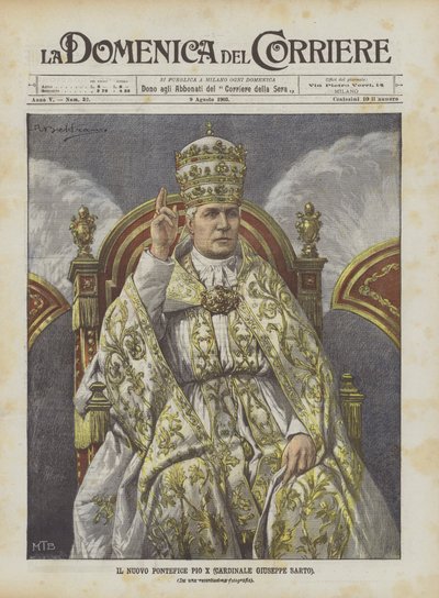 البابا الجديد Pius X (الكاردينال جوزيبي سارتو) بواسطة أخيل بيلترام