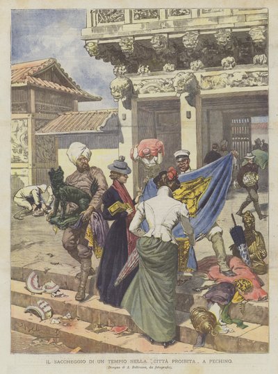 نهب معبد في المدينة المحرمة في بكين بواسطة Achille Beltrame