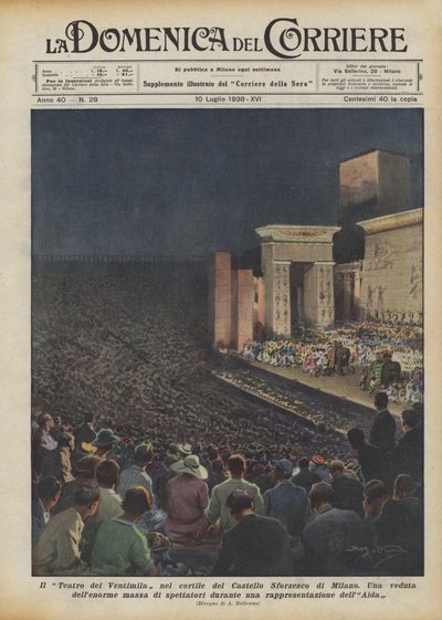 The Teatro dei Ventimila في فناء Castello Sforzesco في ميلانو بواسطة أخيل بيلترام