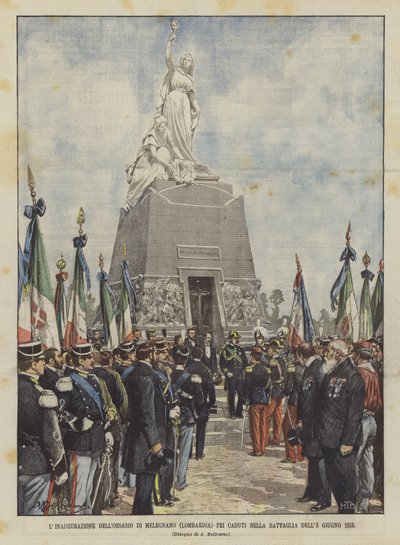 افتتاح Ossuary of Melegnano (لومباردي) لأولئك الذين سقطوا في معركة 8 يونيو 1859 بواسطة أخيل بيلترام