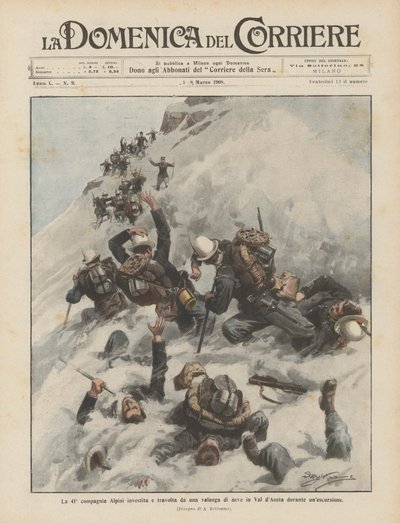 اصطدمت شركة Alpini الحادية والأربعين بغمر ثلجي في وادي أوستا خلال رحلة بواسطة أخيل بيلترام