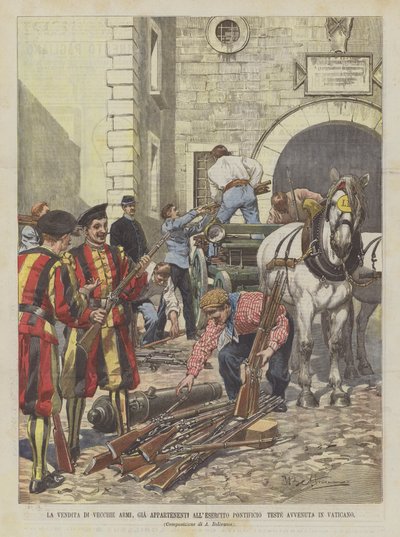 تم بيع الأسلحة القديمة ، التي تعود بالفعل إلى رؤساء الجيش البابوي في الفاتيكان بواسطة Achille Beltrame