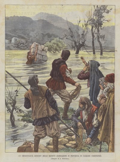 حلقة مثيرة من الفيضانات الأخيرة في مقاطعة كالياري (سردينيا) بواسطة Achille Beltrame