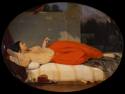 أوداليسك، حوالي عام 1830-1835 (زيت على لوحة) بواسطة أخيل ديفيريا