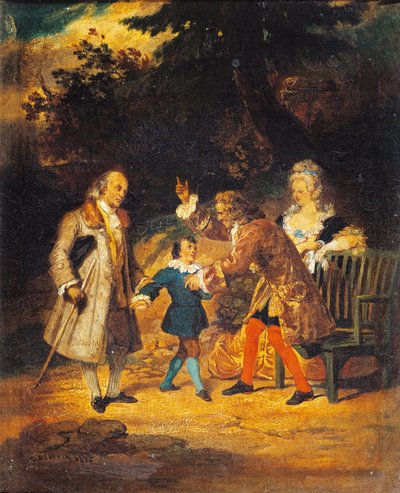 فولتير (1694-1778) الترحيب بفرانكلين (1706-1790) وابن أخيه بواسطة أخيل ديفيريا