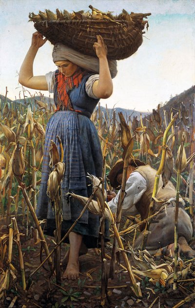 حصاد الذرة ، 1881. بواسطة Achille Glisenti