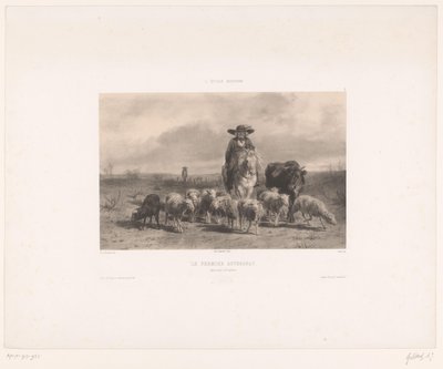 مزارع مع ماشية وأغنام من أوفيرني Le Fermier Auvergnat (العنوان على الكائن) المطبوعات تلو اللوحات من المدرسة الحديثة (عنوان المسلسل) ليكول مودرن (عنوان السلسلة على الكائن) بواسطة بينك بونور