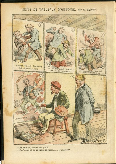 Illustration by Achille Lemot (1846-1909) in Le Pelerin, 20/05/06 - Suite of historical paintings - Anarchist Anarchism, Radicalism, Art, Revolution, Opportunism, Insecurite, Socialism - Painters artists بواسطة أشيل ليموت