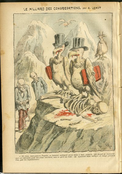 Illustration of Achille Lemot (1846-1909) in Le Pelerin, 07/10/06 - The billion Congregations - Religion Faith, Catholic Catholicism - Billion Congregations - Vulture بواسطة أشيل ليموت
