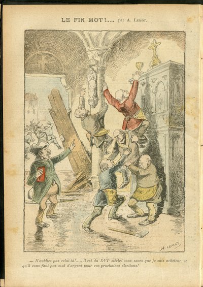 Illustration of Achille Lemot (1846-1909) in Le Pelerin, 25/02/06 - Antisemitism, Religion Faith, Catholic Catholicism - Separation of Church and State, Inventories/Reactions to Inventories - Jew بواسطة أشيل ليموت