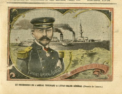 Illustration of Achille Lemot (1846-1909) in Le Pelerin, 27/08/05 - The successor of Admiral Touchard to the General Staff - Armee, Marine Marine Balneaire, Staff, Warships - Admiral Admirals, Aubert Marie Jacques Charles (1848-1915), Touchard Philippe (18 بواسطة أشيل ليموت