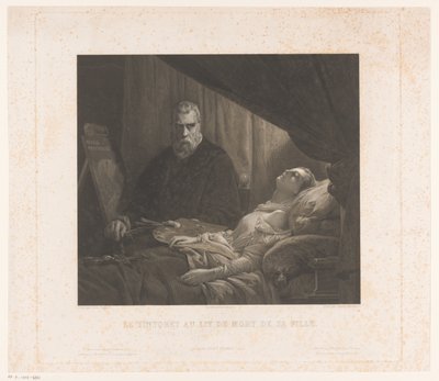 يصور Il Tintoretto ابنته على فراش الموت Le Tintoret au lit de mort de sa fille (العنوان على الكائن) بواسطة ليون كوجنيت