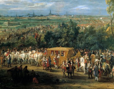 دخول الملك لويس الرابع عشر والملكة ماري تيريز في 30 يوليو بواسطة Adam Frans van der Meulen