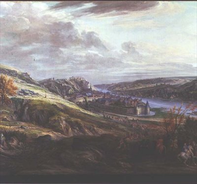 حصار القصر وبلدة دينانت (زيت على قماش) بواسطة Adam Frans van der Meulen