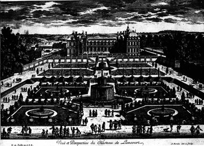 Château de la Rochefoucauld in Liancourt; drawing by Perelle. بواسطة آدم بيريل