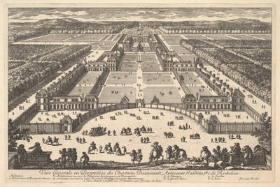 منظر عام من منظور Château Bassecourt ، Anticours ، Gardens ، & c. من ريك ... ، القرن السابع عشر. بواسطة آدم بيريل