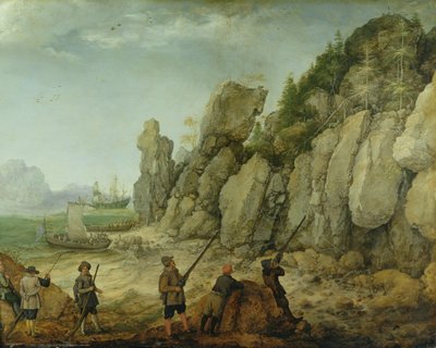 تفاصيل صيد الماعز البري على الساحل ، 1620 بواسطة آدم ويليرتس