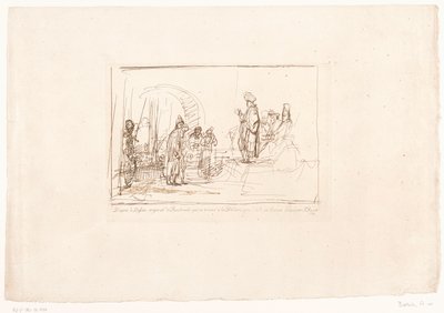 قدم المدعى عليه أمام قضاته ست مطبوعات بعد رسومات رامبرانت ، محفوظة في Hofbibliothek في فيينا (عنوان السلسلة) Six estampes gravées d'après les desseins Originaux de Rembrand qui se trouble dans la collection de la Bibliothèque Im بواسطة آدم فون بارتش