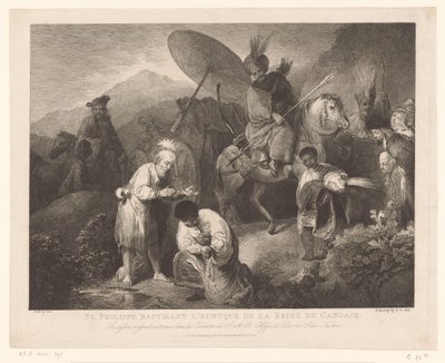 De doop van de kamerling باب Philippus القديس فيليب يعمد خصي ملكة كانديس (العنوان على وجوه) بواسطة آدم فون بارتش