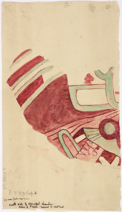 Copy of a fragment of a wall painting from Teotihuacan, Mexico State بواسطة أديلا بريتون