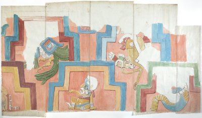 نسخة من الجص لواجهة المعبد على الهرم في أكانش (ألوان مائية) بواسطة أديلا بريتون