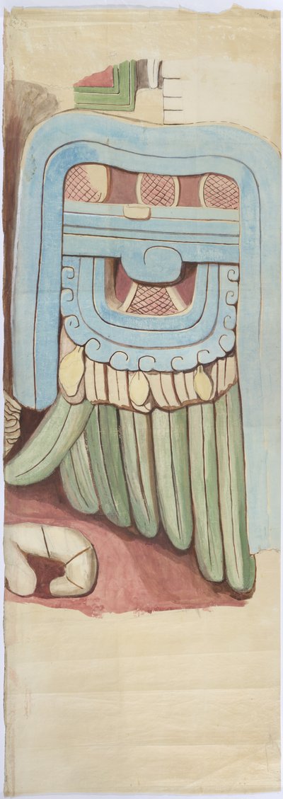 Copy of the stucco facade of the temple on the pyramid at Acanceh Full scale (watercolor) بواسطة أديلا بريتون