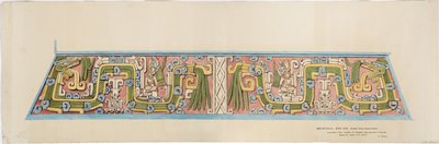 نقش حجري من Xochicalco ، المكسيك ، وجه جنوب سيرو كولورادو ، تهواكان (ألوان مائية) بواسطة أديلا بريتون