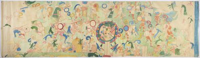 Tracing of a mural painting from Upper Temple of the Jaguars, Chichen Itza Chichen Itza, Mexico (watercolor & bodycolour) بواسطة أديلا بريتون