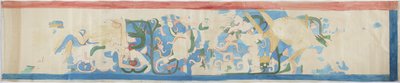 Tracing of a wall painting from north panel on west wall, Upper temple of the Jaguars, Chichen Itza, Mexico (watercolor & bodycolour) بواسطة أديلا بريتون