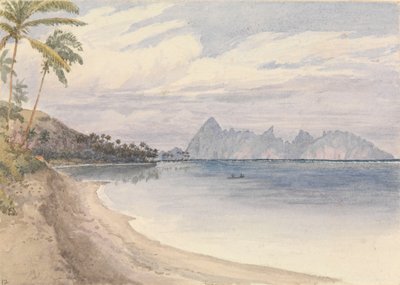 "إيميو [موريا] من بابيتي [تاهيتي، جزر المجتمع]، 25 أغسطس 1849 بواسطة الأدميرال السير إدوارد جينيس فانشاو