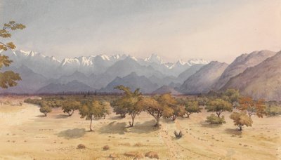 "فرسخان من سانتا روزا [تشيلي]، 14 يناير 1851 [مع جبال الأنديز وأكونكاجوا] بواسطة الأدميرال السير إدوارد جينيس فانشاو