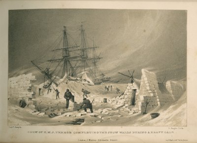 طاقم سفينة HMS Terror يكملون الجدران الثلجية أثناء عاصفة شديدة بواسطة الأدميرال وليام هنري سميث
