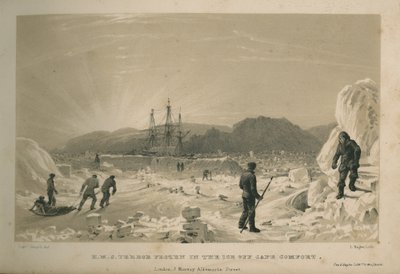 HMS Terror متجمدة في الجليد قبالة كيب كومفورت بواسطة الأدميرال وليام هنري سميث