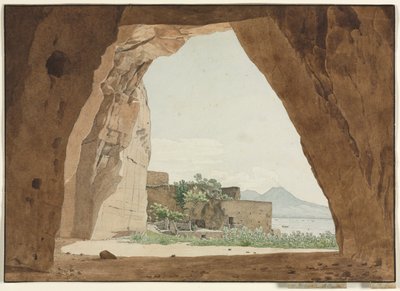 فيزوف وخليج نابولي من كهف ، 1820. بواسطة ادولف فون هايديك
