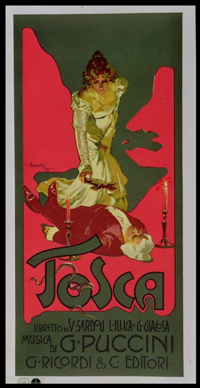 Tosca ، ملصق يعلن عن أداء بواسطة أدولف هوهنشتاين