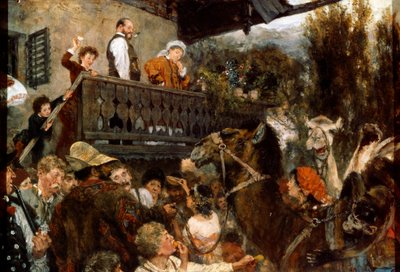 السيرك المتنقلون السيرك في Partenkirchen ، 1884. بواسطة أدولف مينزل