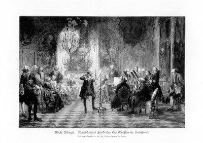حفل فريدريك الكبير في سانسوسي ، 1852 ، 1900. بواسطة أدولف مينزل
