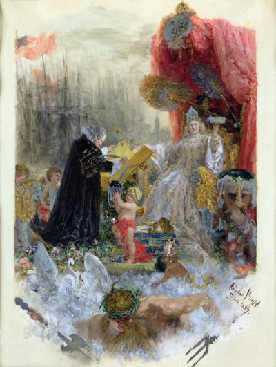 وثيقة المواطنة الفخرية لمدينة هامبورغ ، 1887 بواسطة أدولف مينزل
