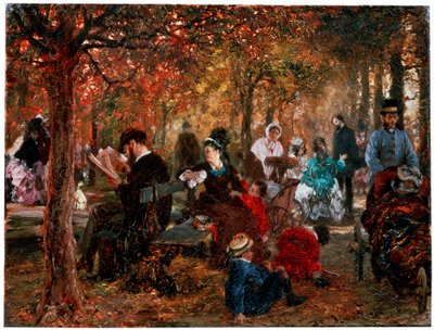 في Jardin de Luxembourg A ذكريات Jardin de Luxembourg ، 1876. بواسطة أدولف مينزل