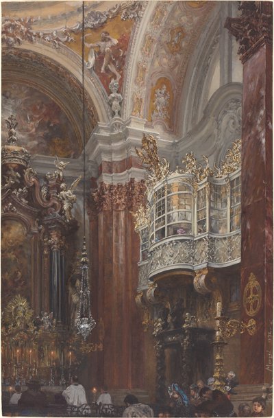 الجزء الداخلي من Jacobskirche في إنسبروك بواسطة أدولف مينزل