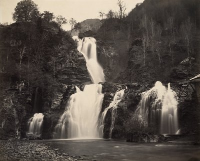 شلالات Reichenbach ، حوالي 1860 (طباعة زلالية) بواسطة أدولف براون