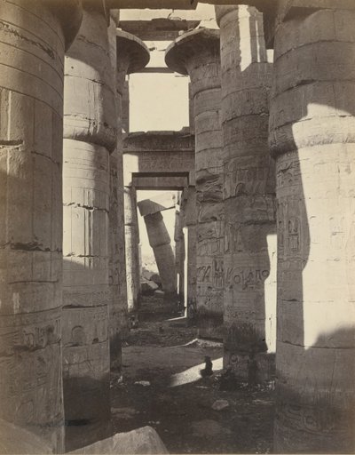 صعيد مصر ، قاعة الأعمدة بالكرنك ، كاليفورنيا. 1870. بواسطة أدولف براون