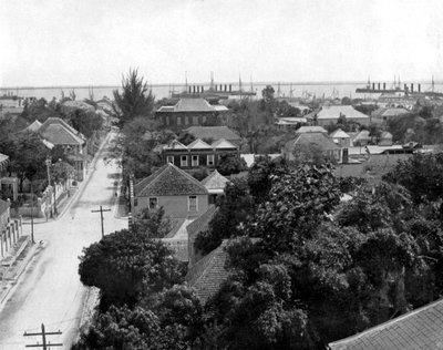 شارع دوق والميناء ، كينغستون ، جامايكا ، c1905 بواسطة أدولف دوبيرلي وابنه