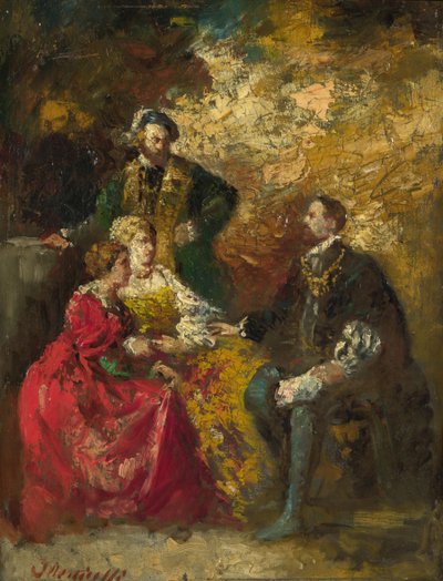 قطعة المحادثة ، ج. 1880 بواسطة أدولف جوزيف توماس مونتيسيلي